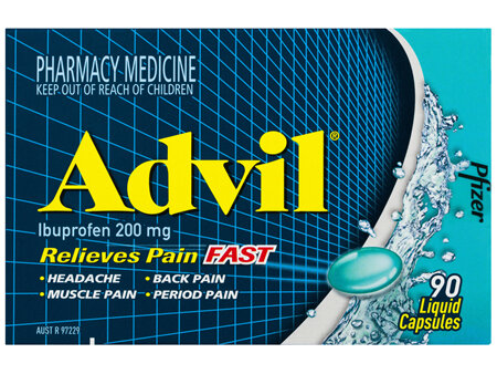 Advil Liquid Capsules for Fast & Effective Pain Relief with Liquid Speed 90 Pack