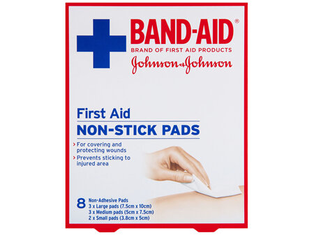 Band-Aid First Aid Non-Stick Pads 8 Pack 