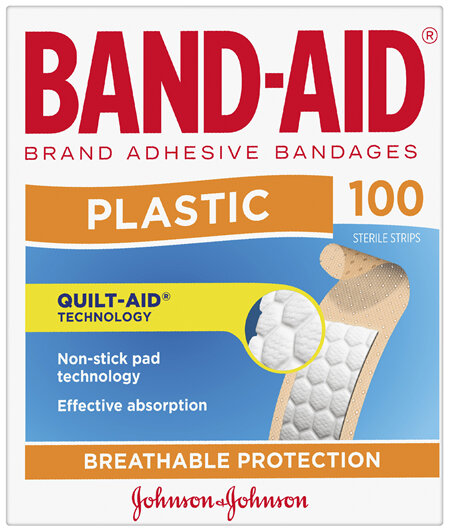 Band-Aid Plastic Strips 100 Pack