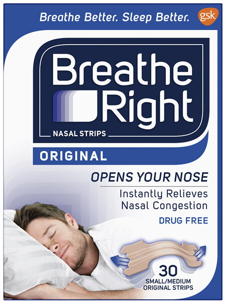Breathe Right Original Nasal Congestion Stop Snoring Strips Regular Size 30s