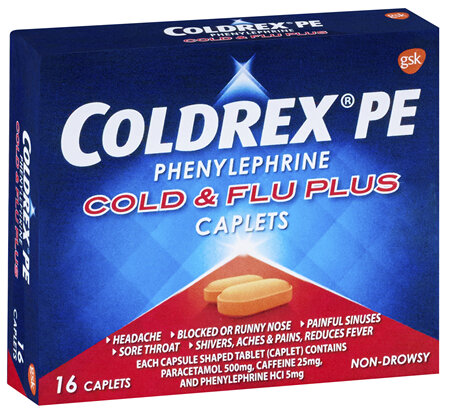 Coldrex PE Cold & Flu Plus Caplet 16s