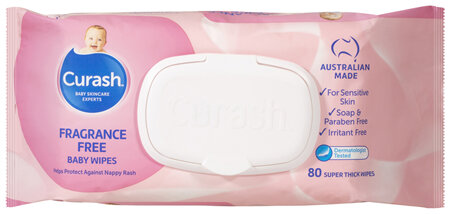 Curash Fragrance Free Baby Wipes 80 Pack