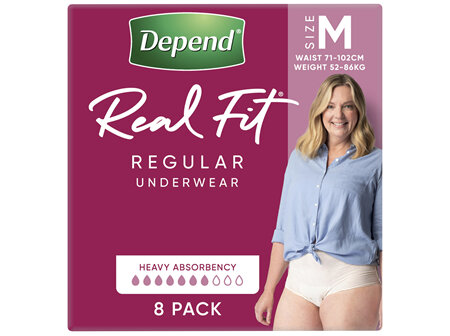 Depend Real Fit For Women Underwear Heavy Absorbency Medium 8 Pack
