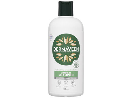 DermaVeen Oatmeal Shampoo for Dry, Flaky or Sensitive Scalps 500mL