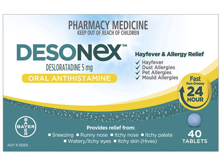 Desonex Antihistamine 24 Hour Non Drowsy Hayfever & Allergy Relief Tablets 40 pack