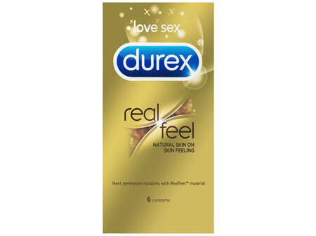 Durex Real Feel Condoms Natural Skin Feeling 6 Pack