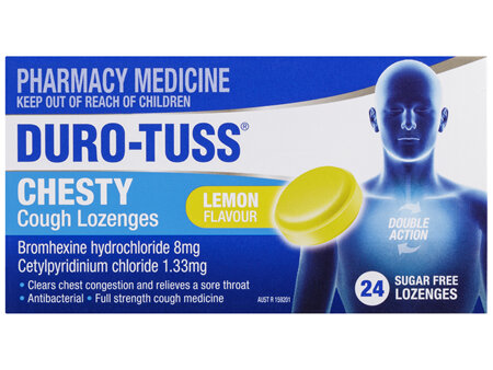DURO-TUSS Chesty Cough Lozenges Lemon 24 Lozenges