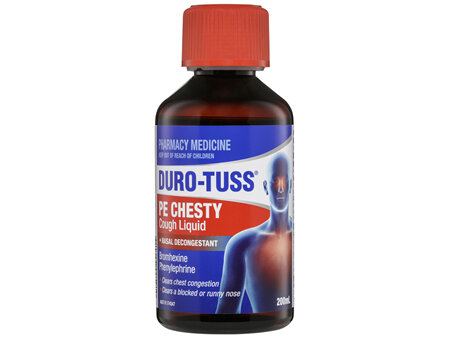 DURO-TUSS PE Chesty Cough Liquid + Nasal Decongestant 200mL