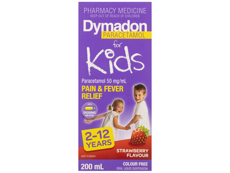 Dymadon Paracetamol for Kids 2-12yrs STRAWBERRY 200mL
