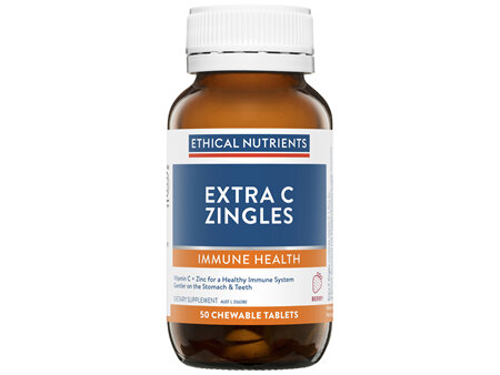 Ethical Nutrients IMMUZORB Extra C Zingles Berry 50 Chewable Tablets
