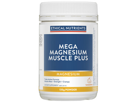 Ethical Nutrients Mega Magnesium Muscle Plus Powder Tangerine 135g Powder