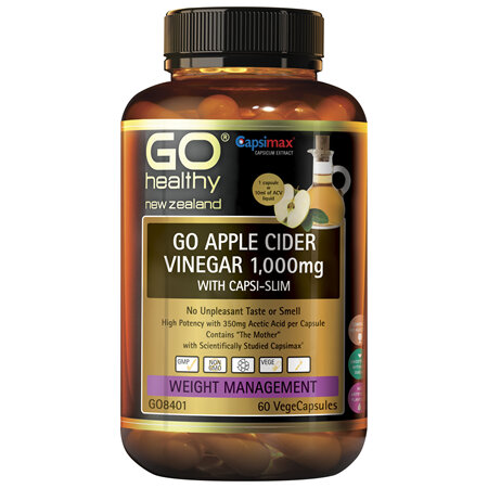 GO Healthy GO Apple Cider Vinegar 1,000mg with Capsi Slim 60 VCaps