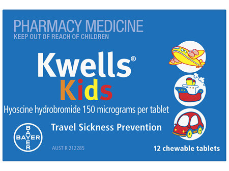Kwells Kids Travel Sickness Chewable Tablets 12 Pack