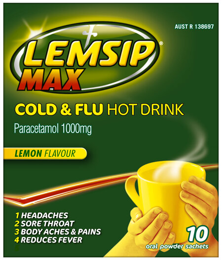 Lemsip Max Cold and Flu Relief Hot Drink Lemon 10pk
