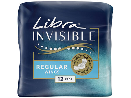 Libra Invisible Pads Regular with Wings 12 pack