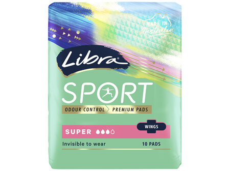 Libra Invisible Sport Pads Super with Wings 12 Pack