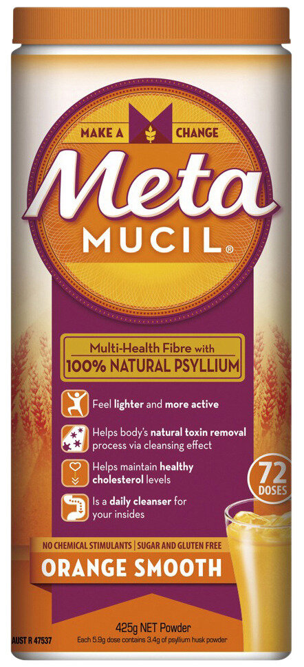 Metamucil Multi-Health Fibre with 100% Psyllium Natural Psyllium Orange Smooth 72D