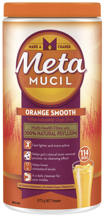 Metamucil Multi-Health Fibre with 100% Psyllium Natural Psyllium Orange Smooth 114D