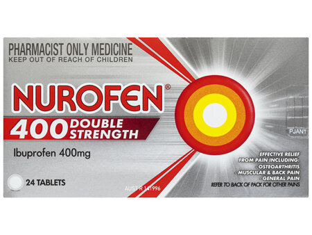 Nurofen Double Strength Pain and Inflammation Relief Tablets 400g Ibuprofen 24 pack