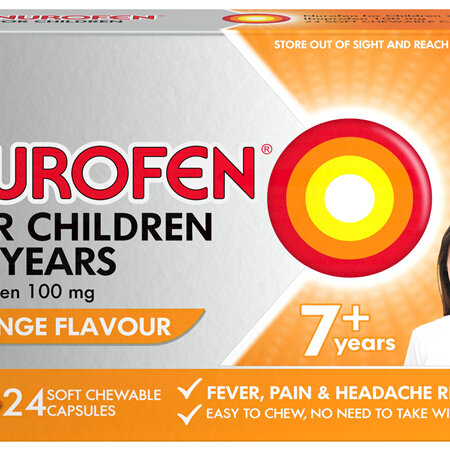 Nurofen For Children 7+ Orange Chewable Capsules 24