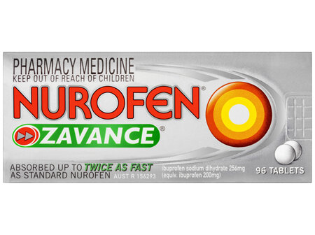 Nurofen Zavance Fast Pain Relief Tablets 256mg Ibuprofen 96 pack