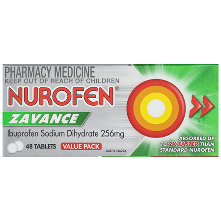 Nurofen Zavance Fast Pain Relief Tablets 256mg Ibuprofen 48 Value Pack