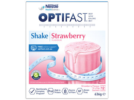 OPTIFAST VLCD Shake Strawberry Flavour 12 Pack 636g