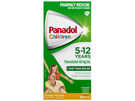 Panadol Children 5-12 years Colourfree Suspension, Orange Flavour, 200ml
