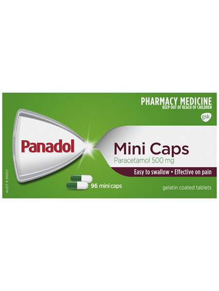 Panadol Mini Caps for Pain Relief, Paracetamol - 500 mg 96 Mini Caps