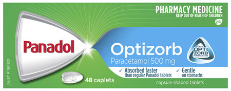 Panadol with Optizorb for Pain Relief, Paracetamol - 500mg 48 Caplets