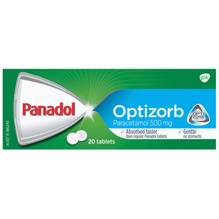 Panadol with Optizorb for Pain Relief, Paracetamol - 500mg 20 Tablets