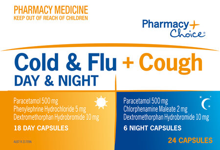 Pharmacy Choice -  Cold & Flu + Cough Day & Night PE 24 Capsules
