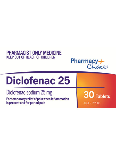 Pharmacy Choice -  Diclofenac 25 Tablets 30's
