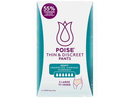 Poise Thin & Discreet Pants Large 5 Pack