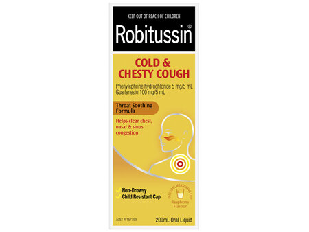 Robitussin Cold & Chesty Cough, Cough Liquid 200mL