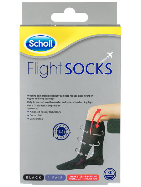 Scholl Flight Socks Compression Hosiery- Cotton Medium