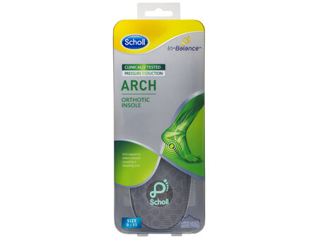 Scholl In-Balance Arch Orthotic Pain Relief Insole Large Size 9 - 11