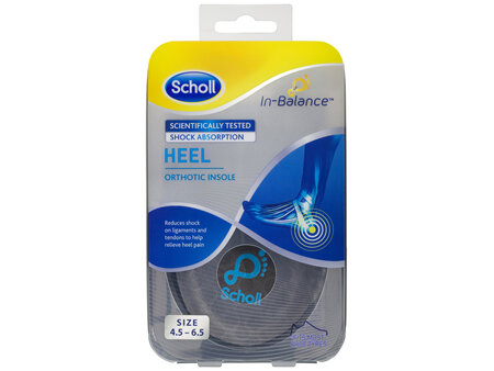 Scholl In-Balance Heel Orthotic Insole Small Size 4.5 - 6.5