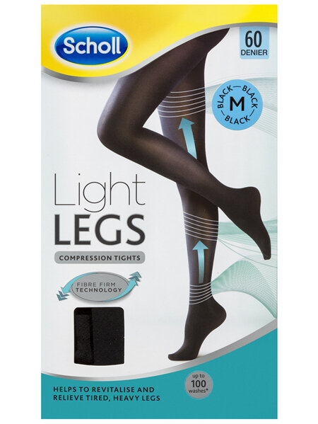 Scholl Light Legs Compression Tights 60 Denier for Tired Legs Black Medium