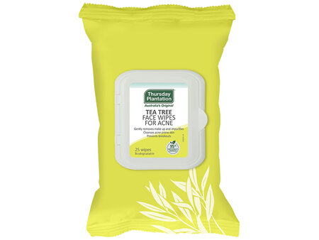 Thursday Plantation Tea Tree Face Wipes for Acne 25 Pack